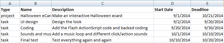 Import from CSV / Excel
