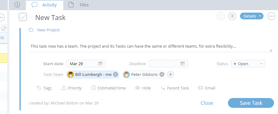 Adding Teams People to Projects and Tasks