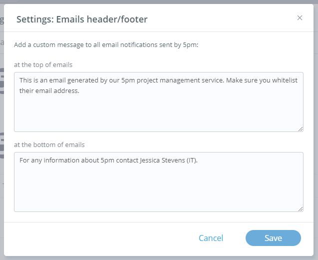 Customize Emails header