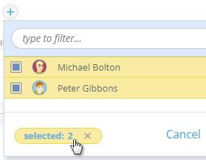 Filter selected users