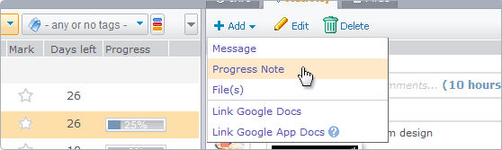 Add Projects and Tasks