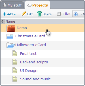 Custom sorting order for projects and tasks