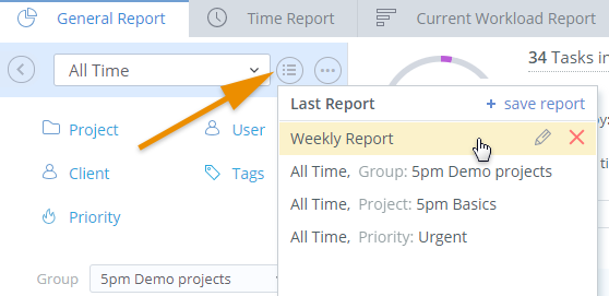 Save Report Filters